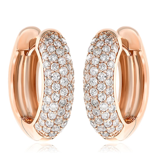 Diamond hoop earring 18k rose gold AE11237