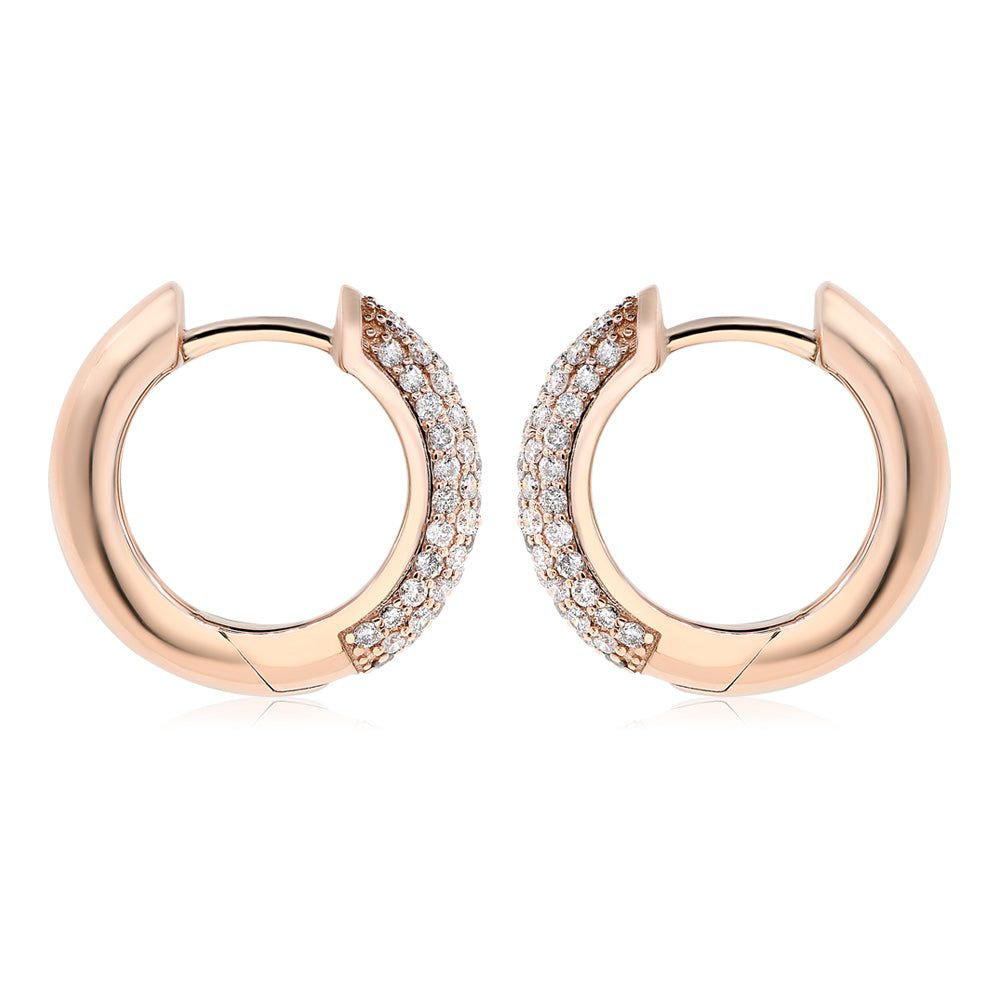 Diamond hoop earring 18k rose gold AE11237