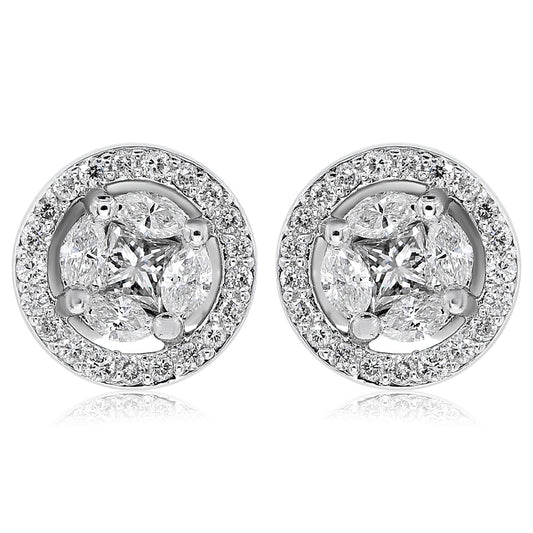 Diamond earrings 18k white gold AE11244