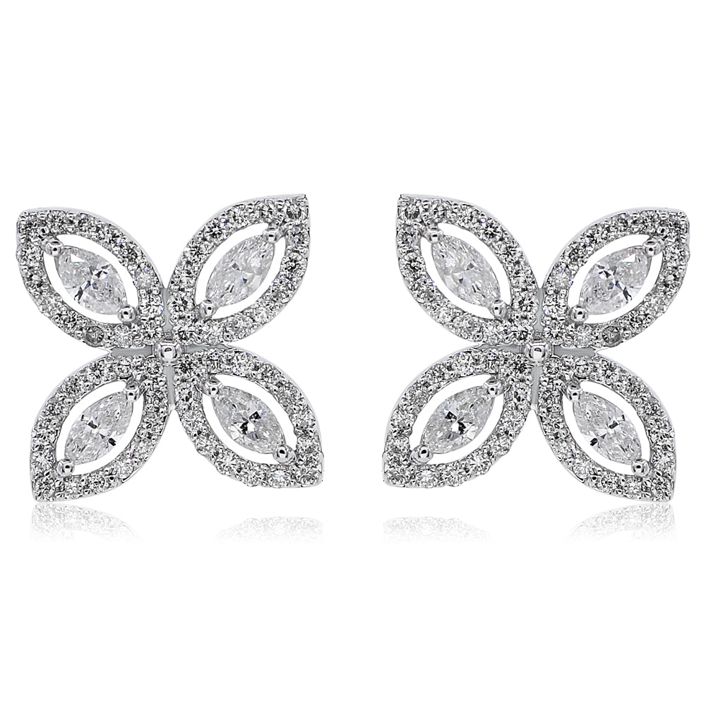 Diamond Earrings 18k white gold AE11245