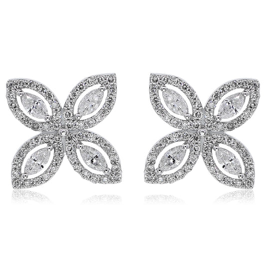 Diamond Earrings 18k white gold AE11245