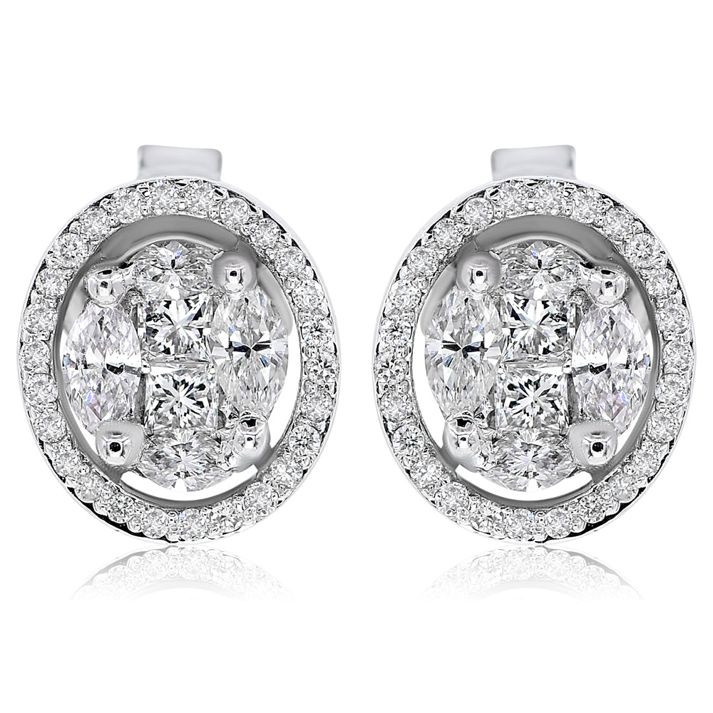 Diamond earrings 18k white gold AE11255