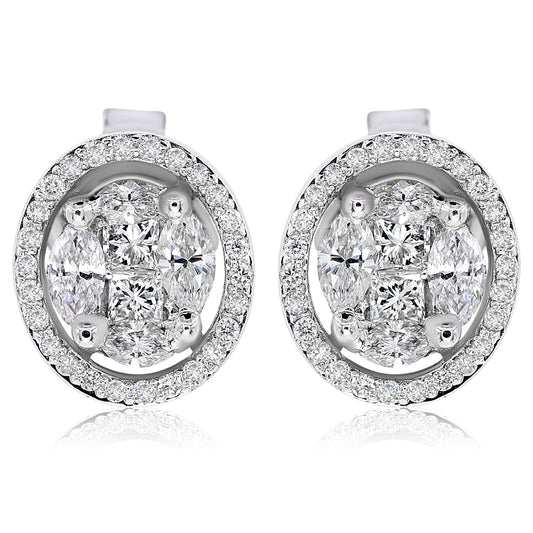 Diamond earrings 18k white gold AE11255