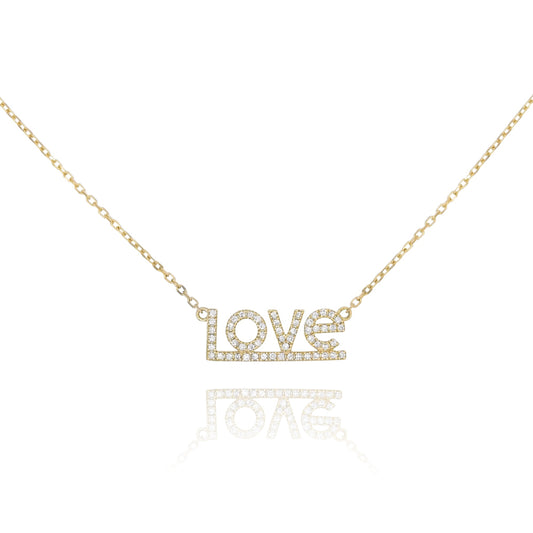 Diamond love necklace 18k yellow gold AN10071