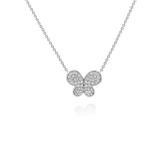 Diamond butterfly necklace 18k white/yellow/rose gold AN10775