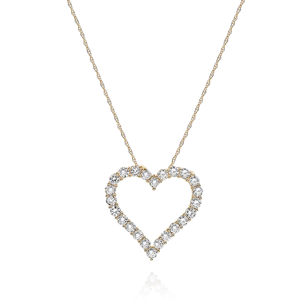 Diamond heart necklace pendant 18k yellow / white / rose gold AP11293A