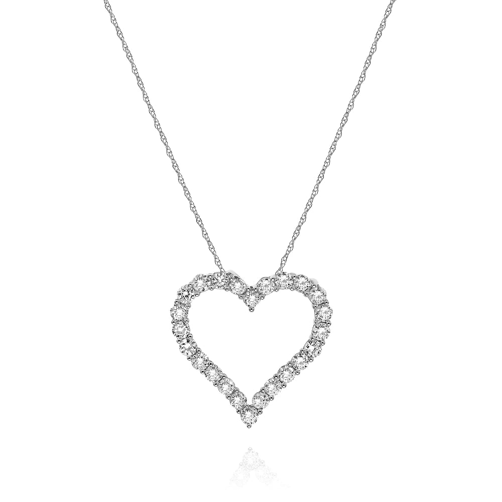 Diamond heart necklace pendant 18k yellow / white / rose gold AP11293A