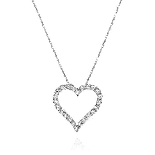 Diamond heart necklace pendant 18k yellow / white / rose gold AP11293A