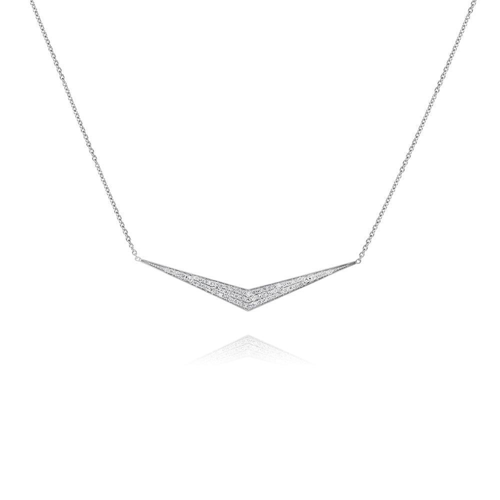 Diamond pave necklace 18k white gold AP11326