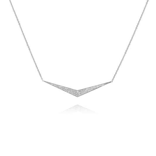 Diamond pave necklace 18k white gold AP11326