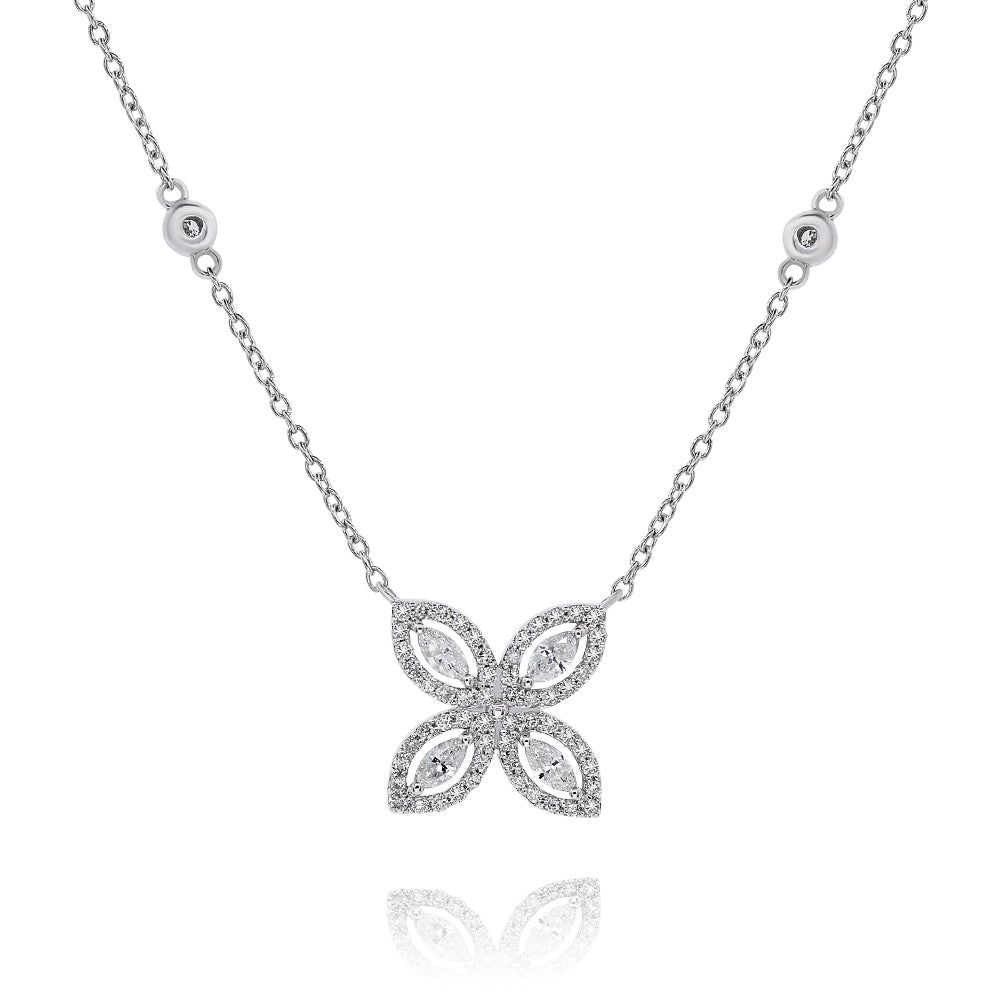 Diamond necklace 18k white gold AP11337