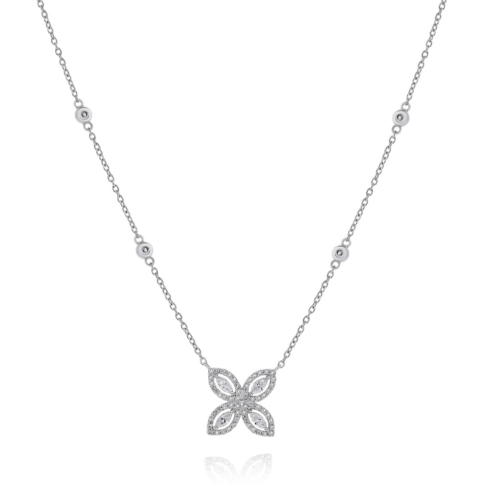 Diamond necklace 18k white gold AP11337