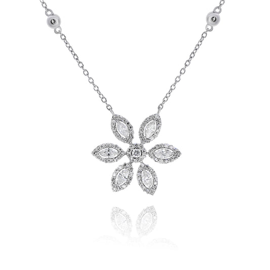 Diamond necklace 18k white gold AP11344