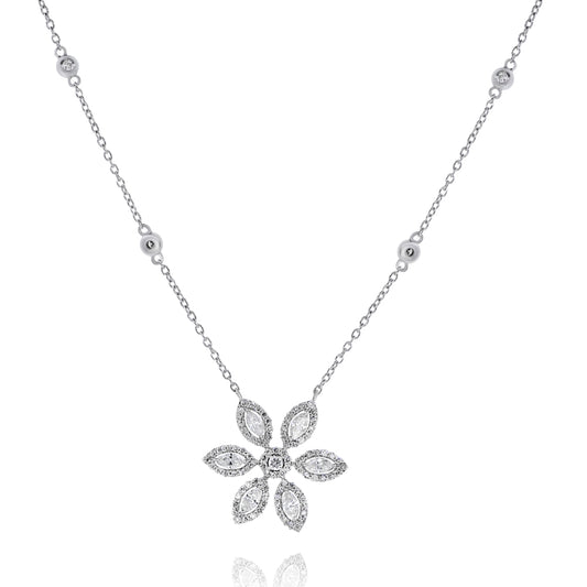 Diamond necklace 18k white gold AP11344