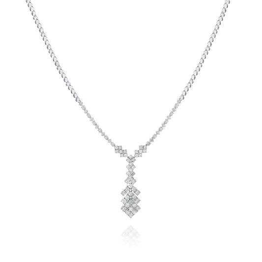 Diamond necklace 18k white gold ASN11775