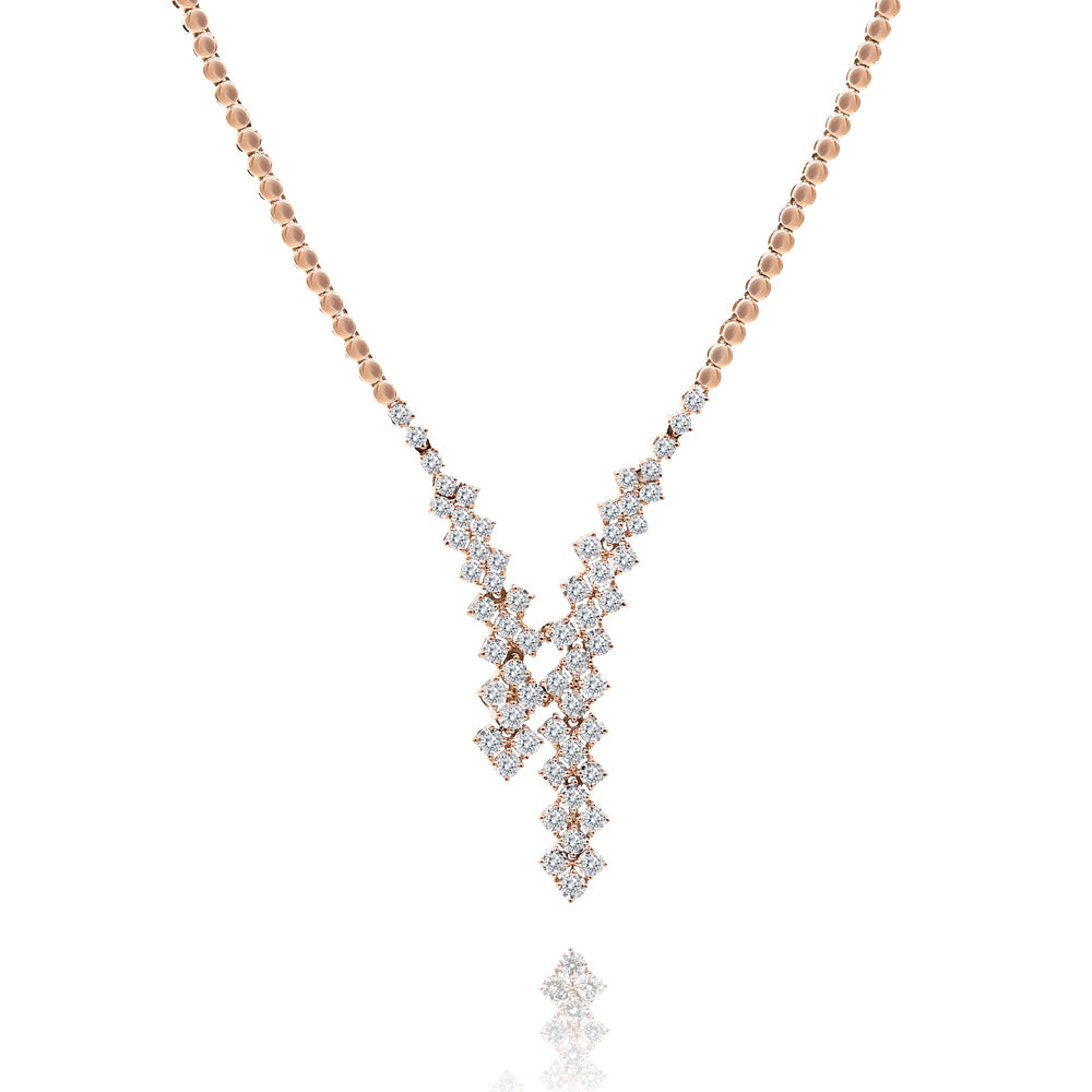 Diamond necklace 18k rose gold ASN11776A