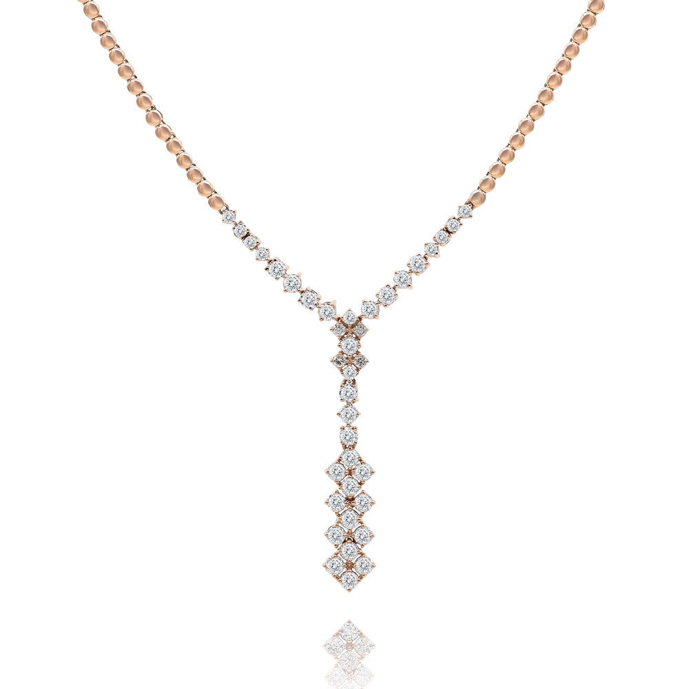 Diamond necklace 18k rose gold ASN11777B