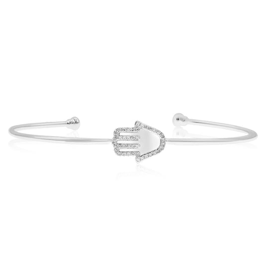 Diamond bangle bracelet 14k white gold B10471A