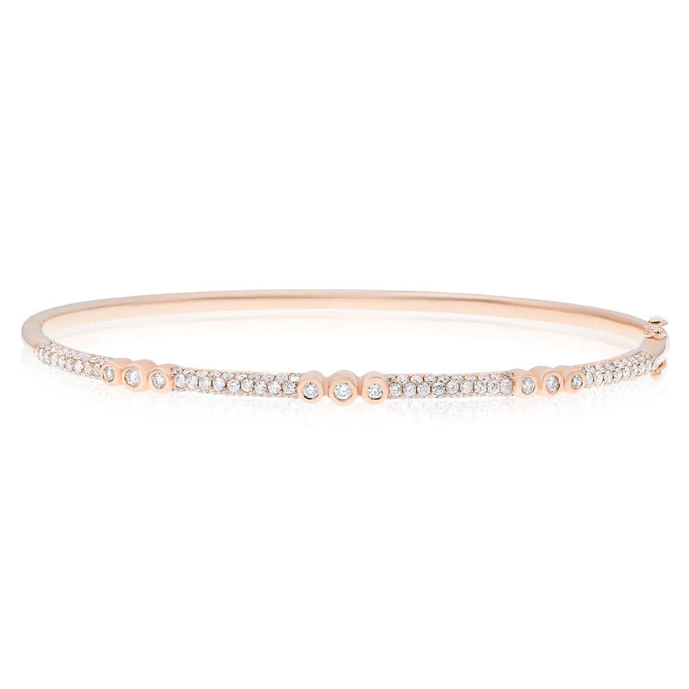 Diamond bangle bracelet 14k rose gold BB408E