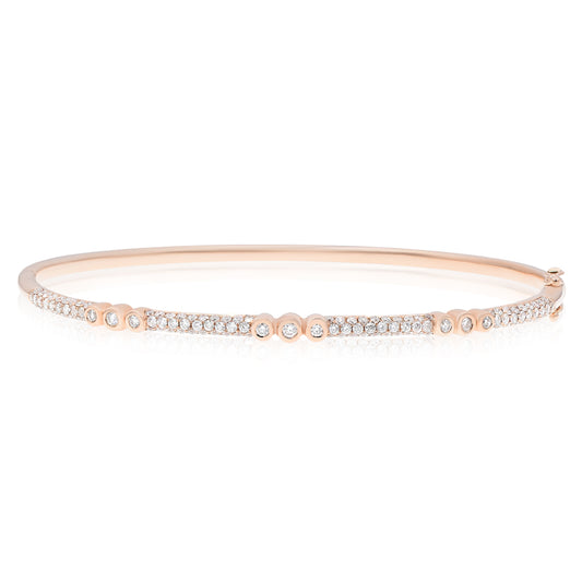 Diamond bangle bracelet 14k rose gold BB408E