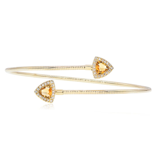 Diamond bangle bracelet 14k yellow gold BG672