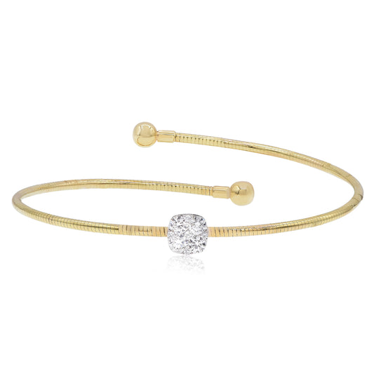 Diamond bangle bracelet 14k two-tone BG678