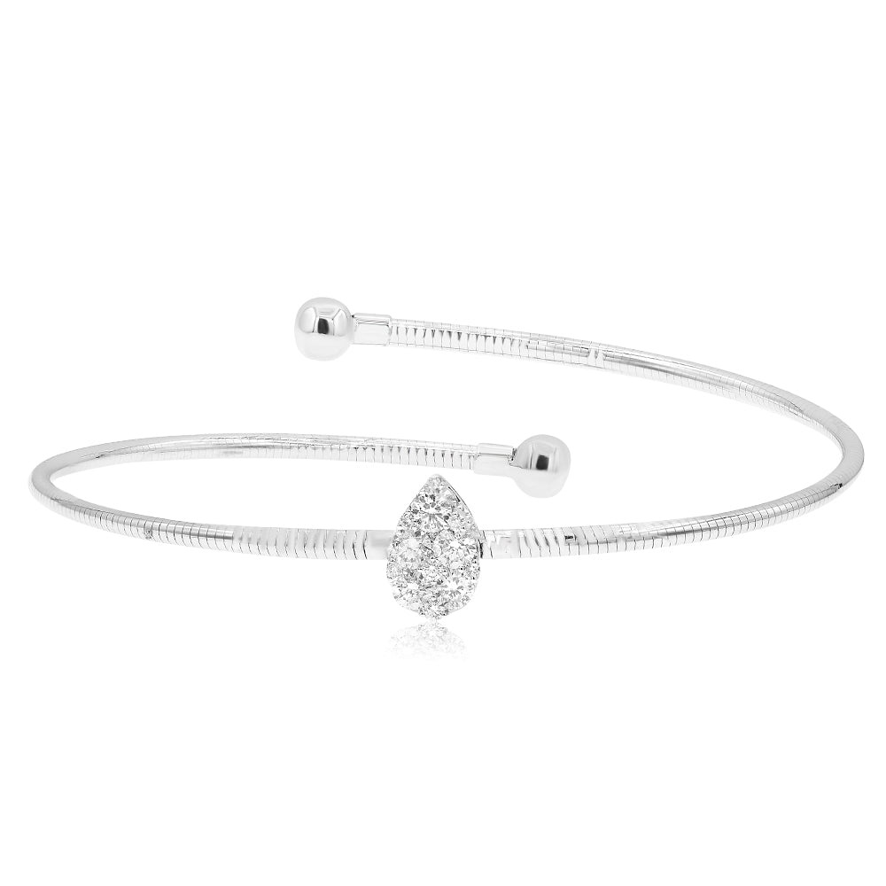 Diamond bangle bracelet 18k white gold BG679