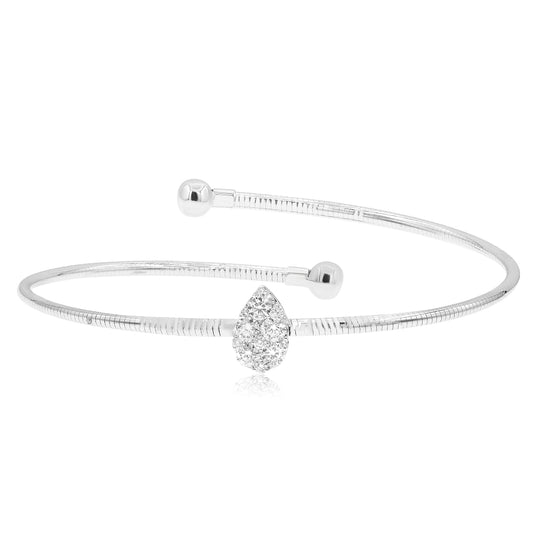 Diamond bangle bracelet 18k white gold BG679