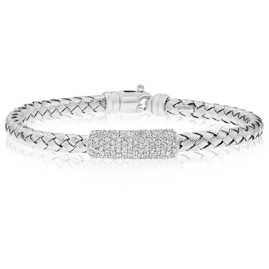 Diamond bangle bracelet 18k white gold BG772A