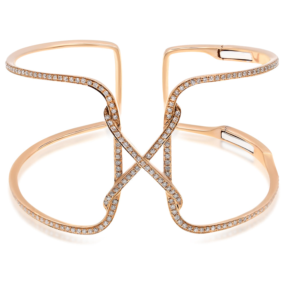 Diamond bangle bracelet 18k rose gold BH222