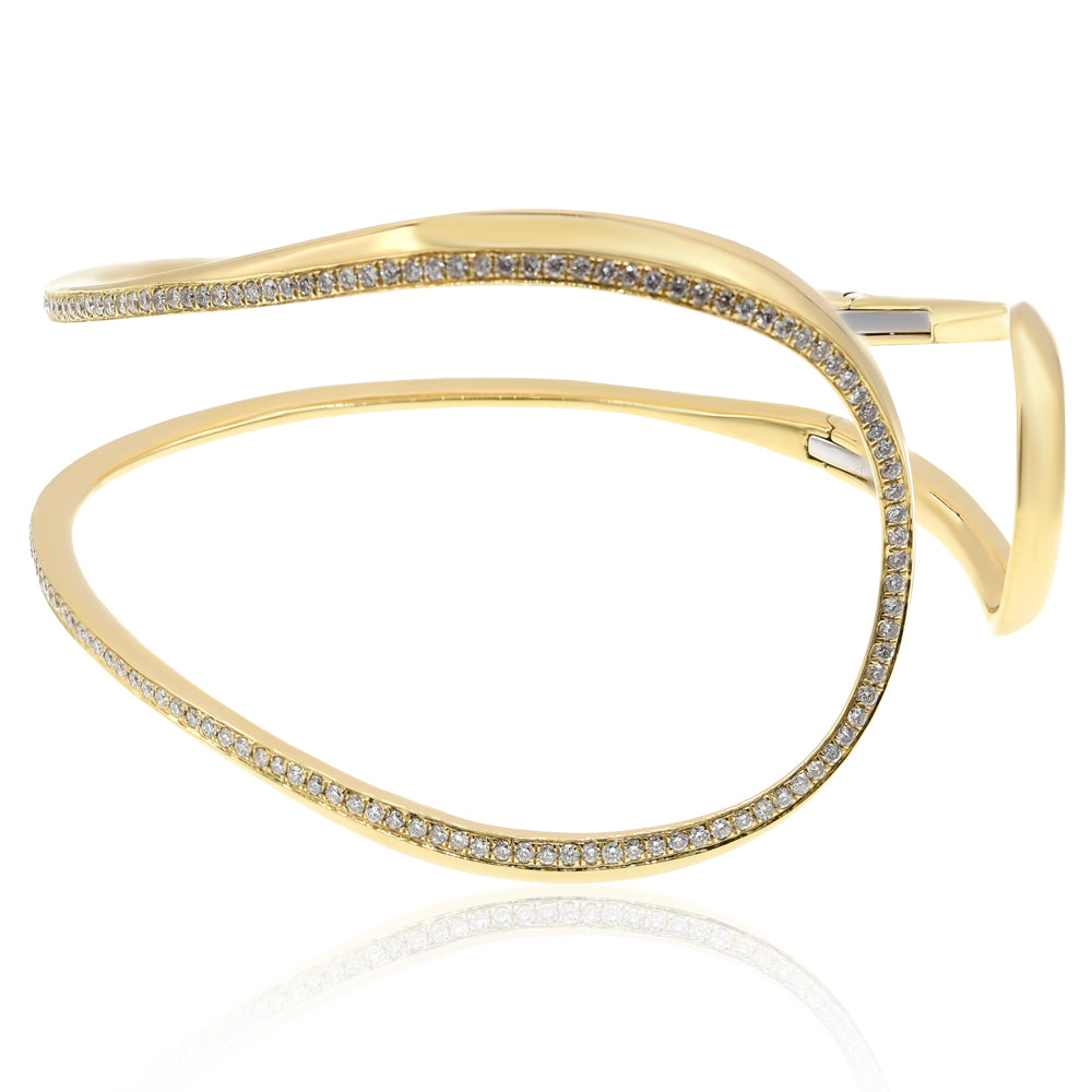 Diamond bangle bracelet 18k yellow gold BH231B