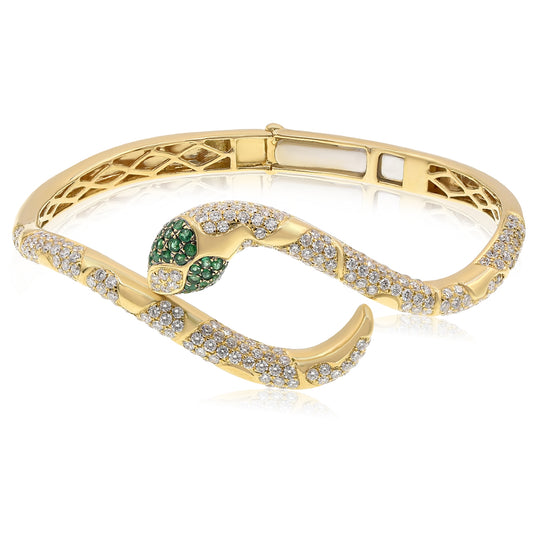 Snake diamond bangle bracelet 18k yellow / rose gold BH769A