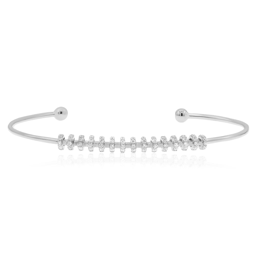 Diamond bangle bracelet 18k white gold BI620A