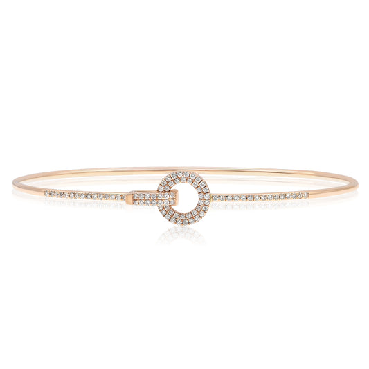 Diamond bangle bracelet 18k rose gold BJ384A