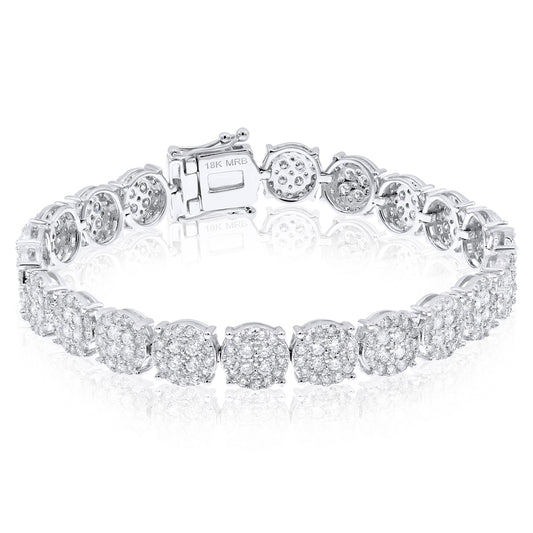 Diamond cluster bracelet 18k white gold BK767