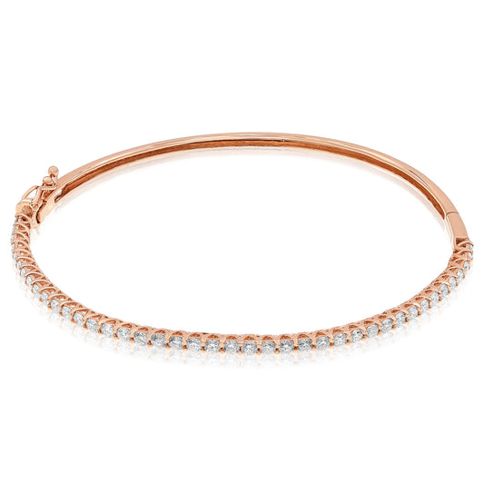 Diamond bangle bracelet 18k rose gold C033