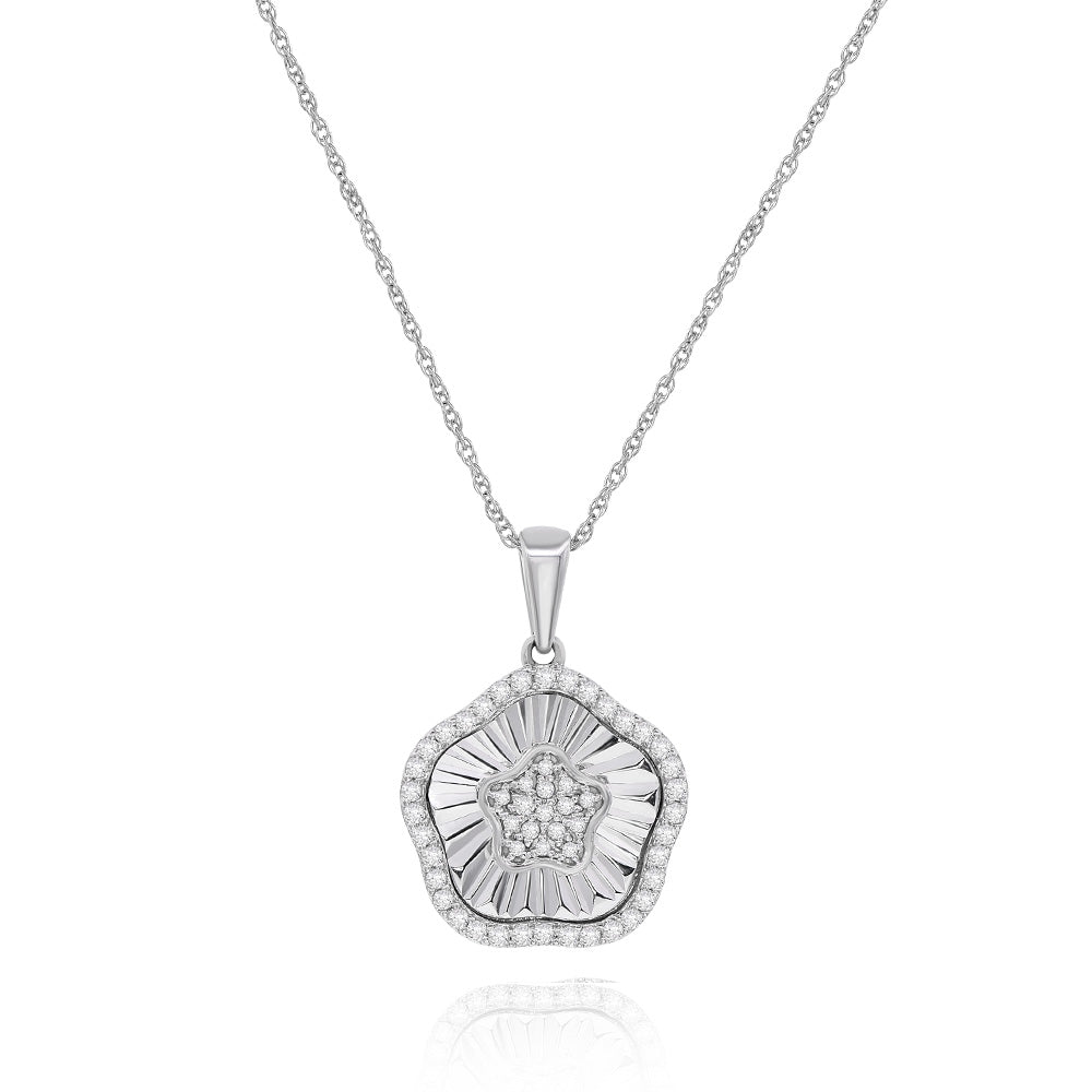 Diamond pendant 14k white gold CPR1373