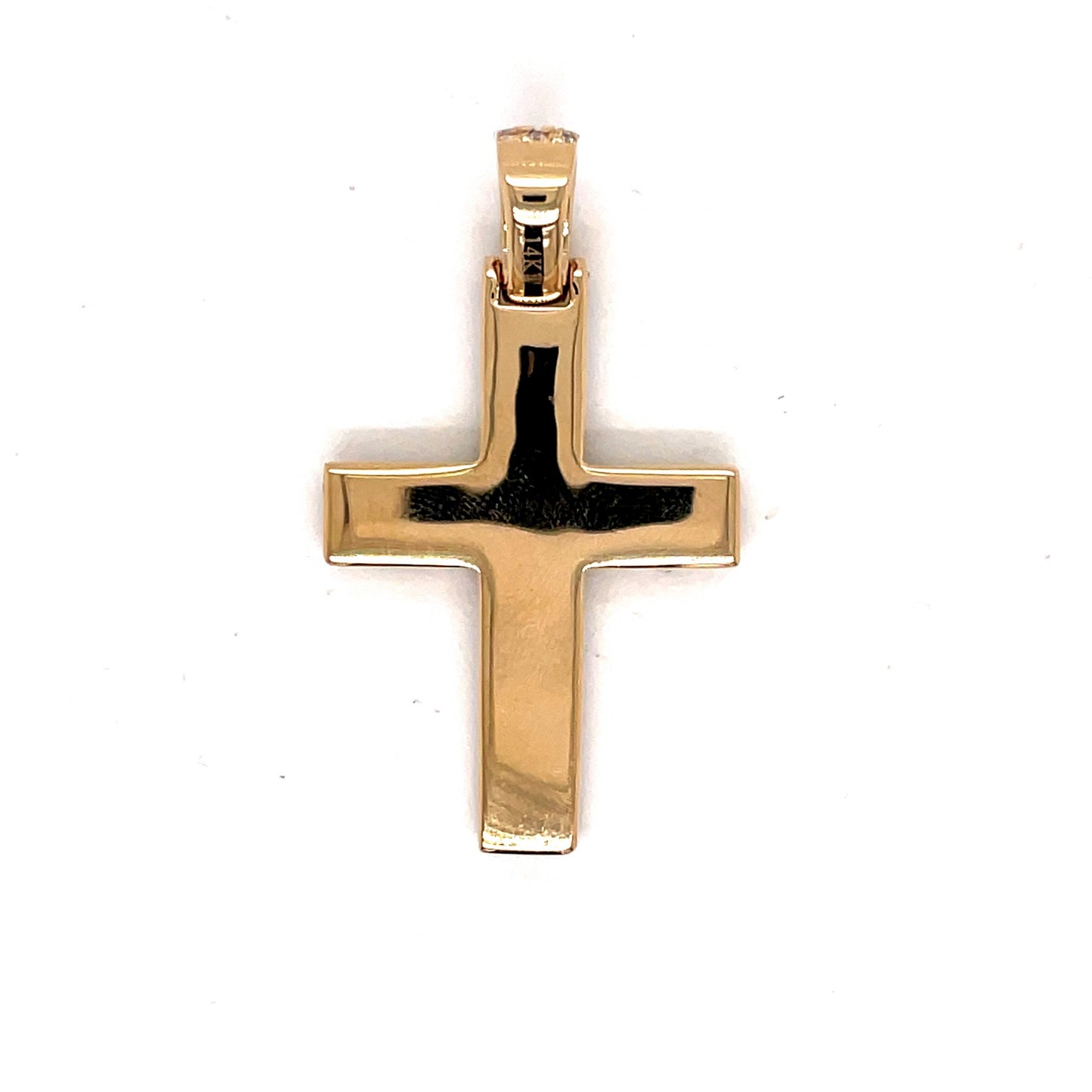 Diamond cross necklace pendant 14k white/yellow gold CR01372