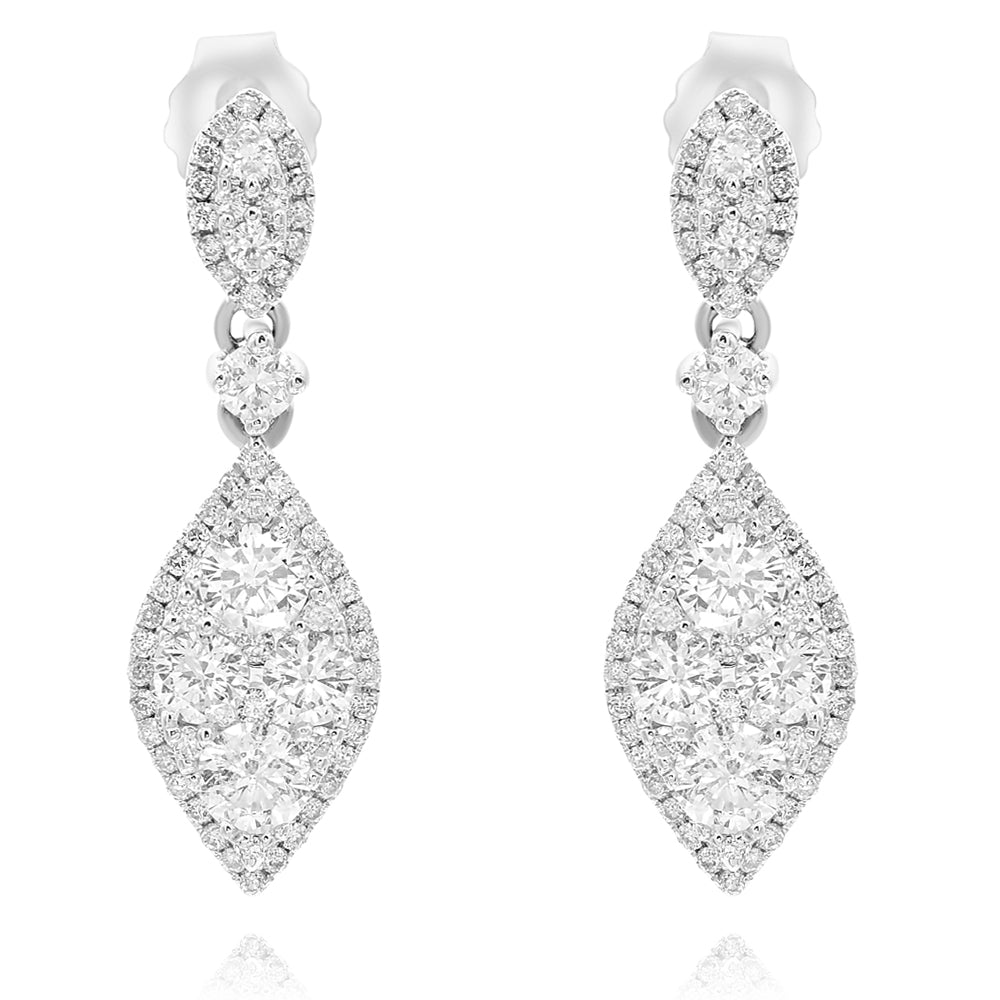 Diamond earring 14k white gold E14010A