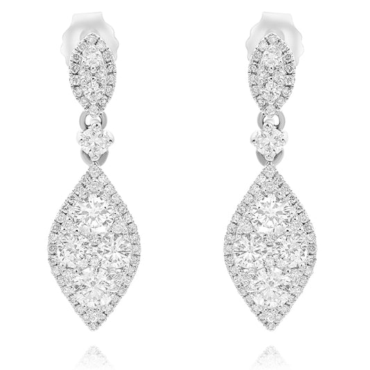 Diamond earring 14k white gold E14010A