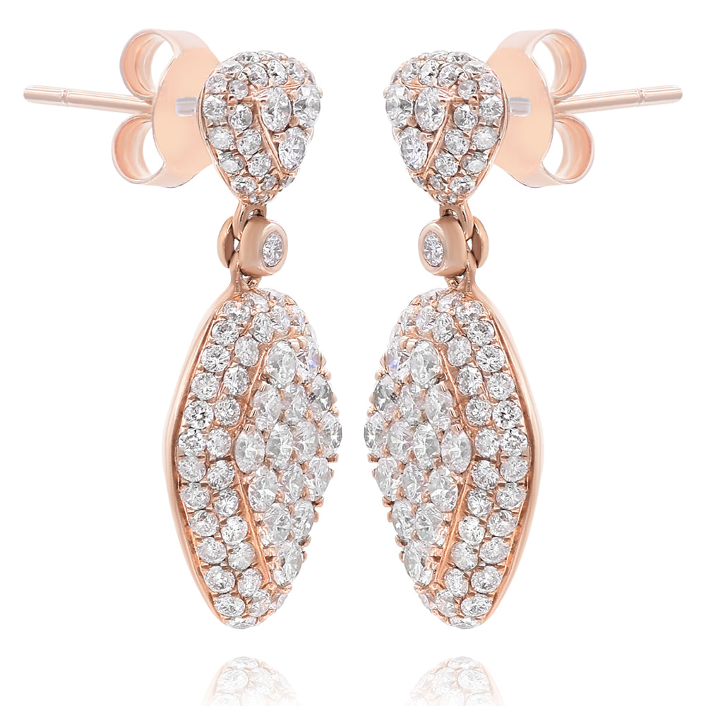 Diamond earrings 14k rose gold E14549B