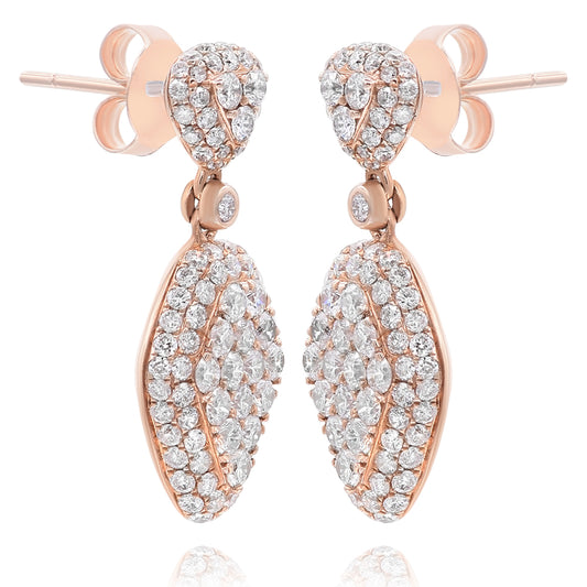 Diamond earrings 14k rose gold E14549B