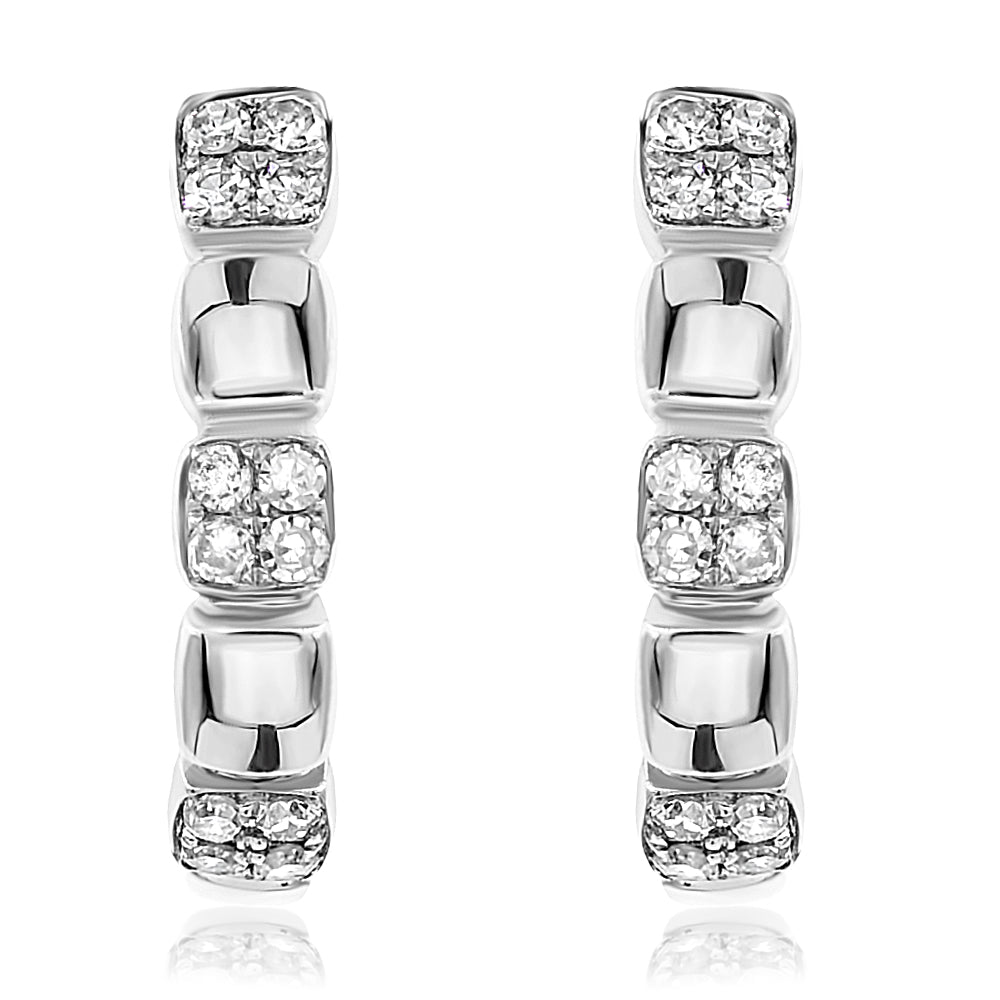 Diamond hoop earring 14k white gold E19918A