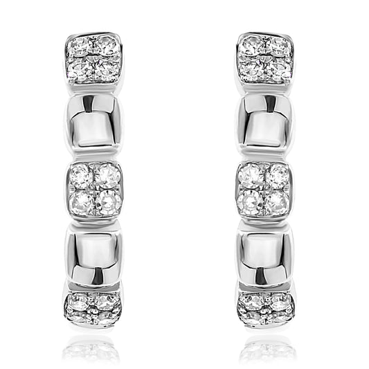 Diamond hoop earring 14k white gold E19918A