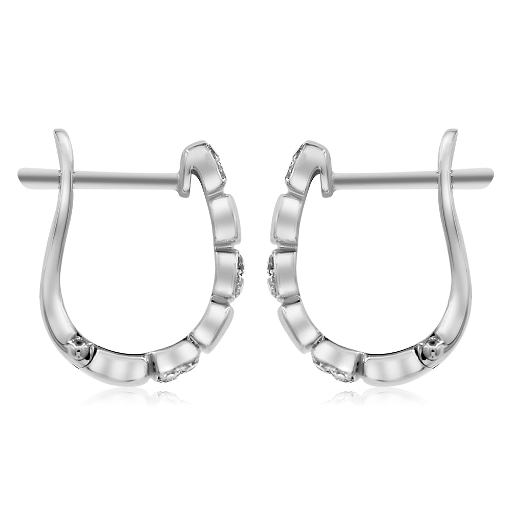 Diamond hoop earring 14k white gold E19918A