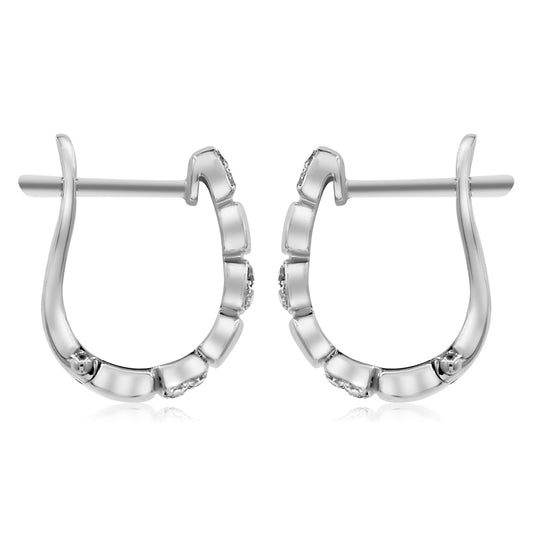 Diamond hoop earring 14k white gold E19918A