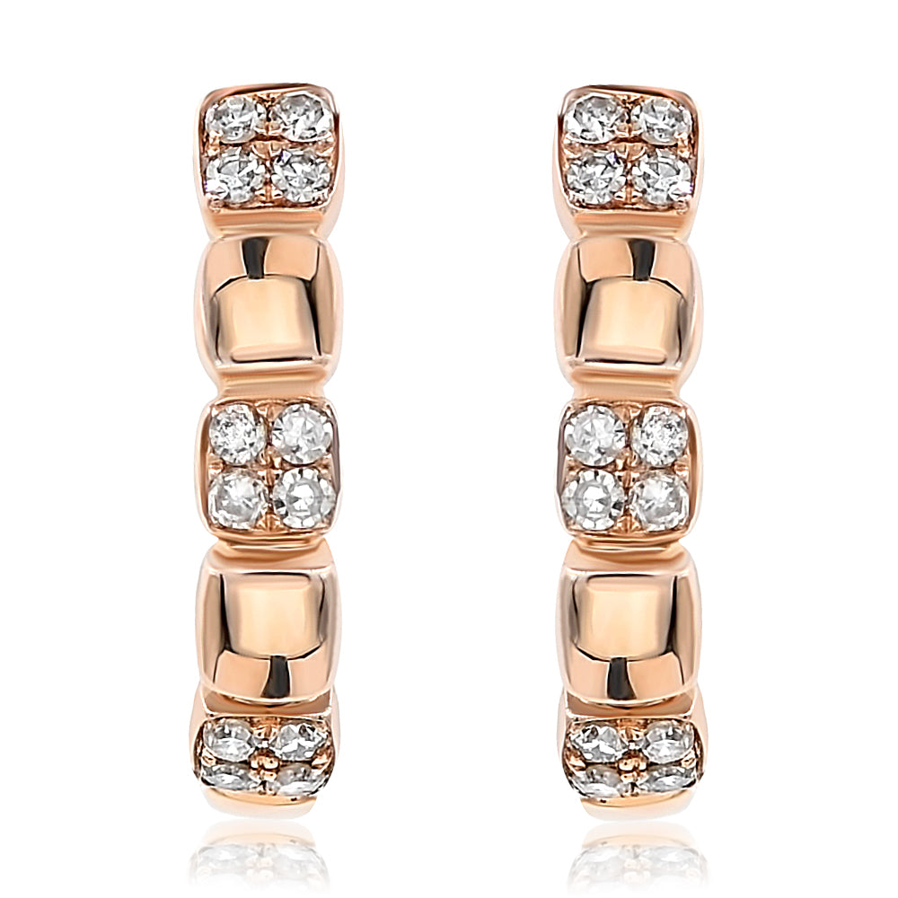 Diamond hoop earrings 14k rose gold E19918B