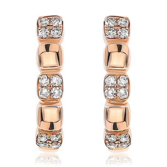 Diamond hoop earrings 14k rose gold E19918B