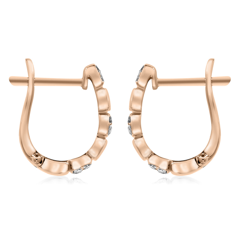 Diamond hoop earrings 14k rose gold E19918B