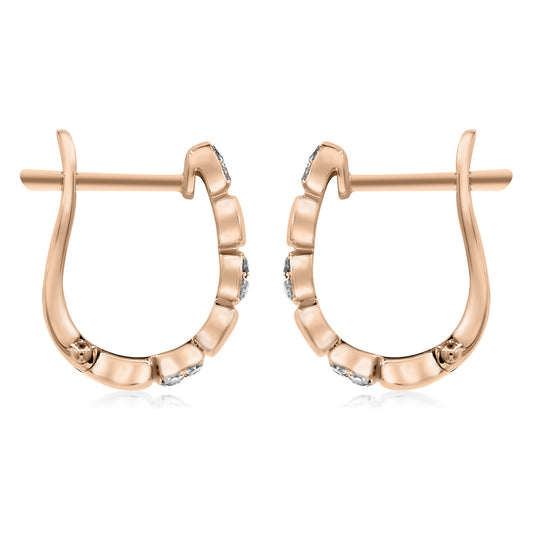 Diamond hoop earrings 14k rose gold E19918B